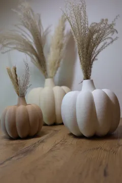 Adorno temático: Fuzzy Pumpkin Vases – Cozy Autumn 3-Piece Set — vista de referencia 5