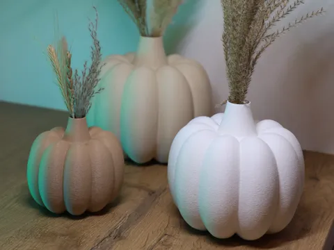 Adorno temático: Fuzzy Pumpkin Vases – Cozy Autumn 3-Piece Set — referencia de MakerWorld