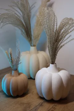 Adorno temático: Fuzzy Pumpkin Vases – Cozy Autumn 3-Piece Set — vista de referencia 4
