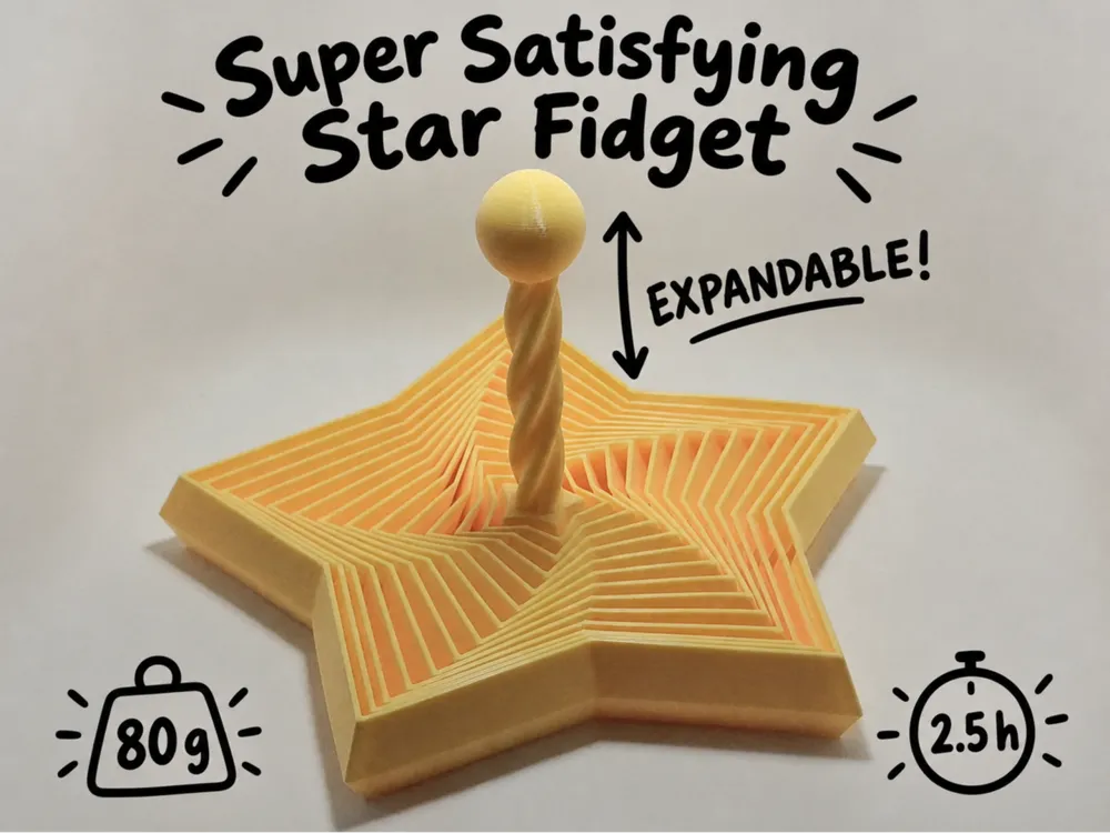 Model Buildimgs Super Satisfying Star Fidget - Free 3D Print Model - MakerWorld