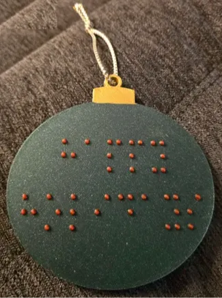 Happy Holidays Braille Bauble