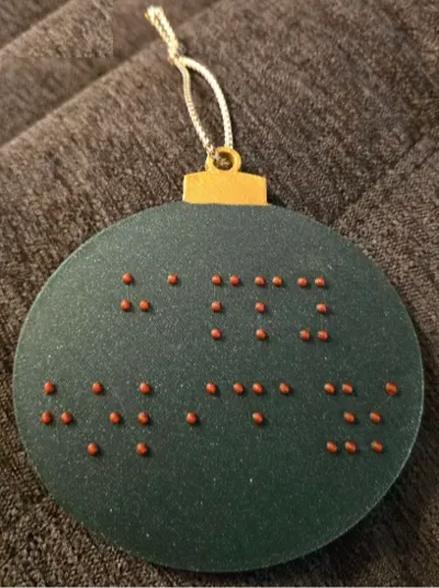 Happy Holidays Braille Bauble