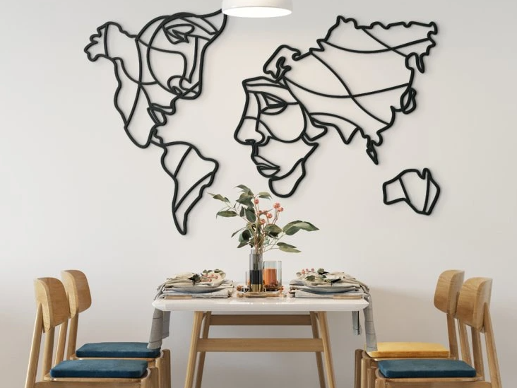Artistic World Map Wall Art – Two Faces