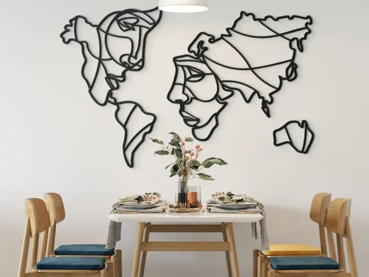Artistic World Map Wall Art – Two Faces - Free 3D Print Model - MakerWorld