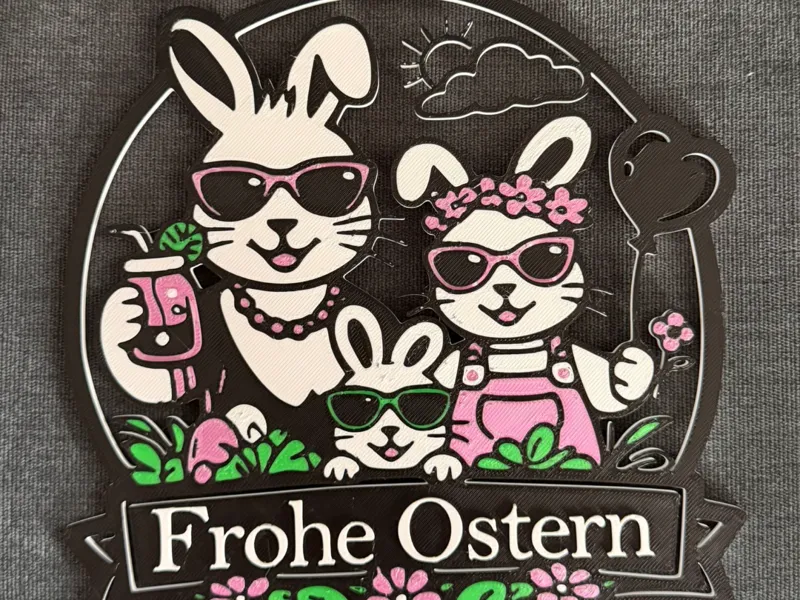 Frohe Ostern – Hasenfamilie Anhänger