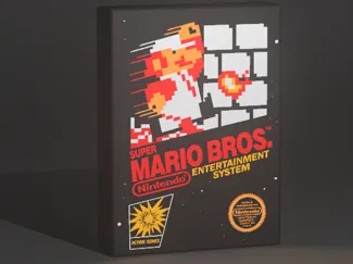 Super Mario Bros NES – Portada clásica retro