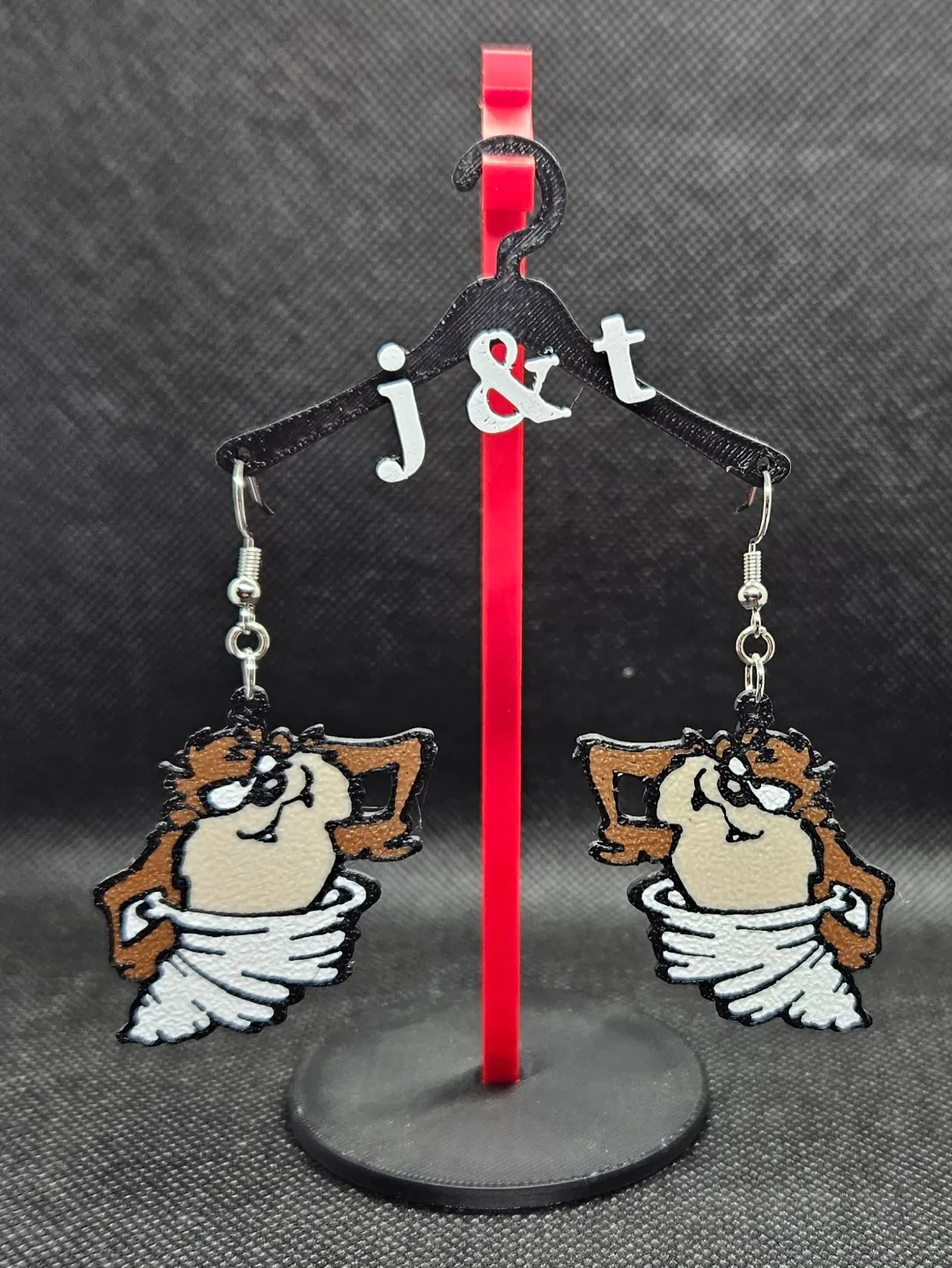 Taz earrings view 2