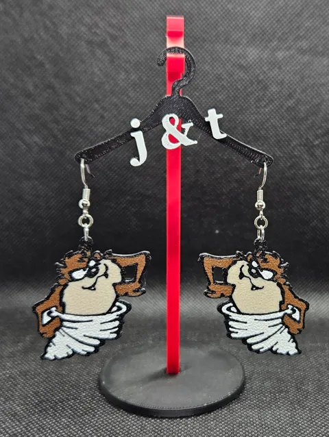 Taz earrings view 2