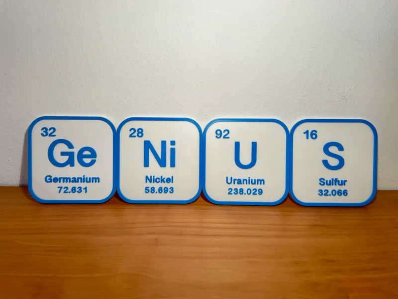 GeNiUS - Periodical table element symbols
