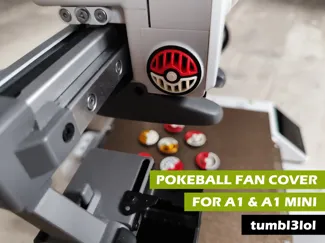 Pokémon pokeball fan cover for A1 & A1 Mini