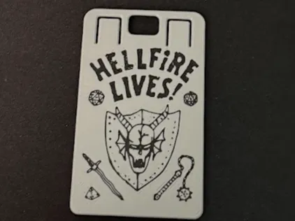 Hellfire Lives Stranger Things badge holder