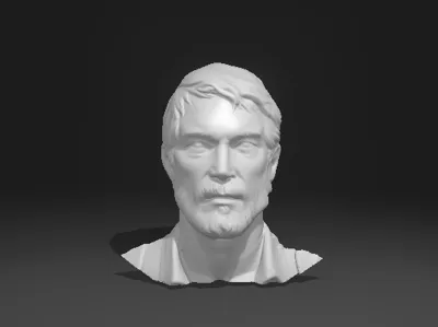 Joel face statue