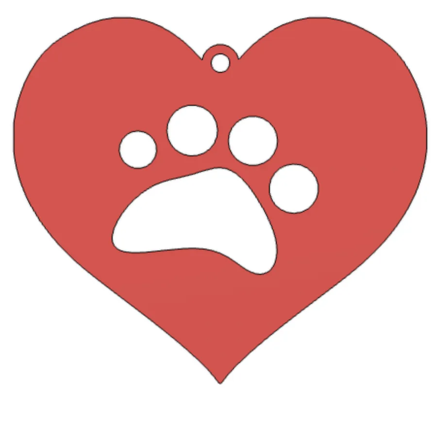 Simple Heart + Paw Earrings view 3