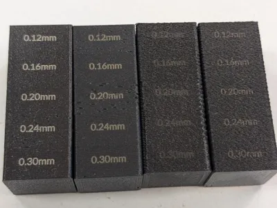 Layer height test tower for CF/GF filaments