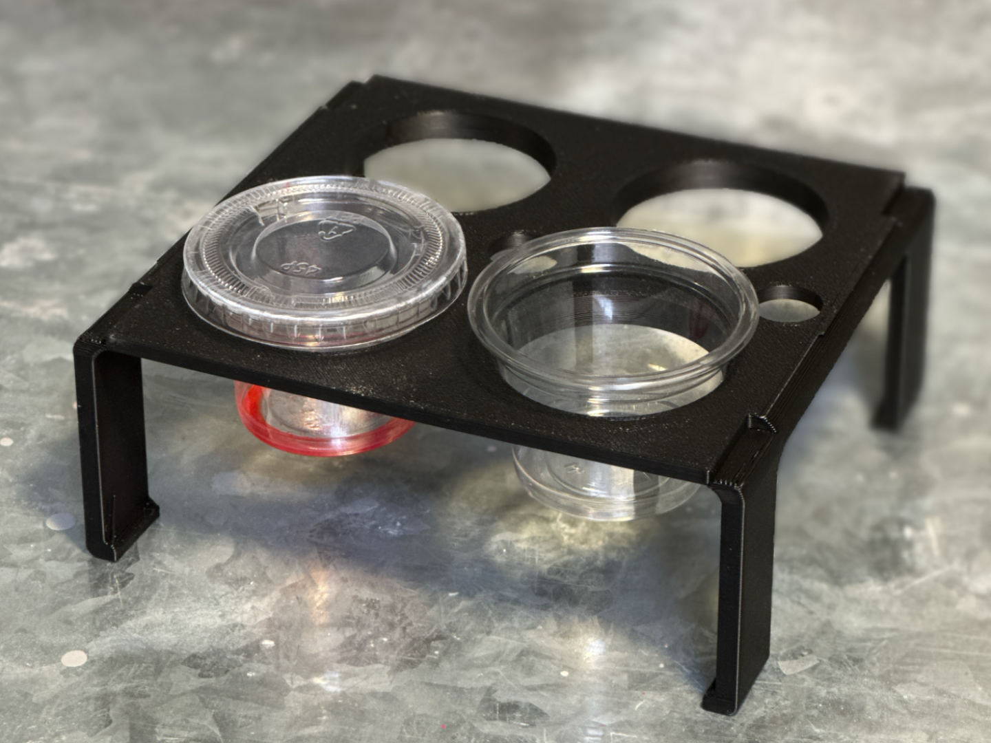 Stackable 1oz PET cup stand