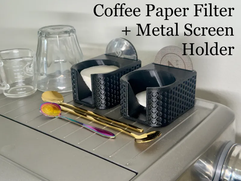 Espresso Coffee Paper Filter + Metal Screen Holder