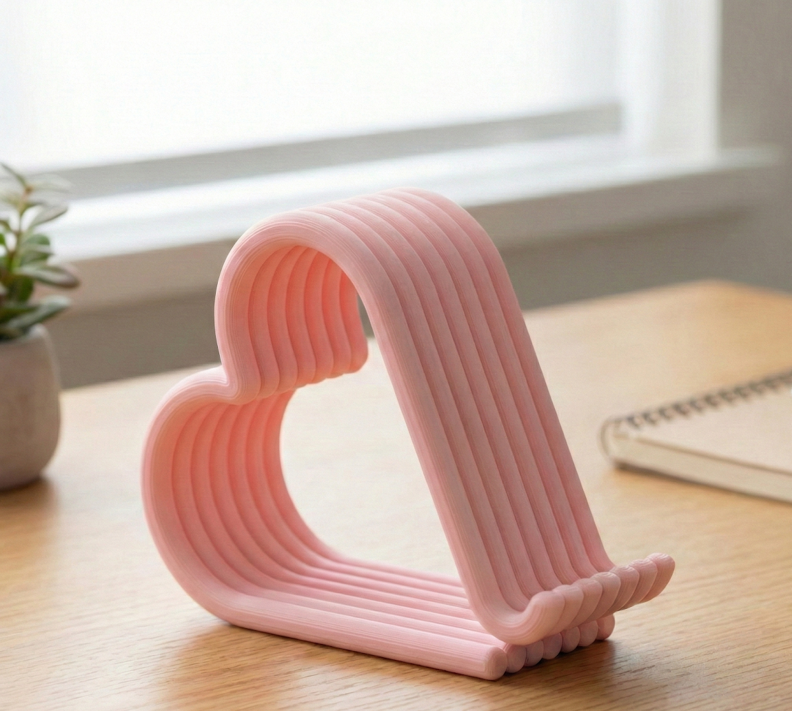 Soporte de celular corazón ondulado — imagen 3 de impresión 3D