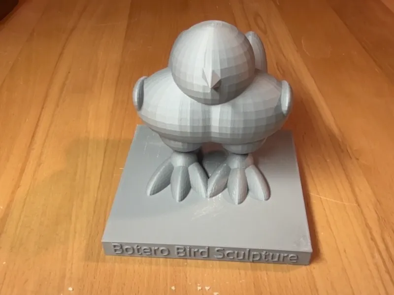 Botero Inspired Bird Sculture