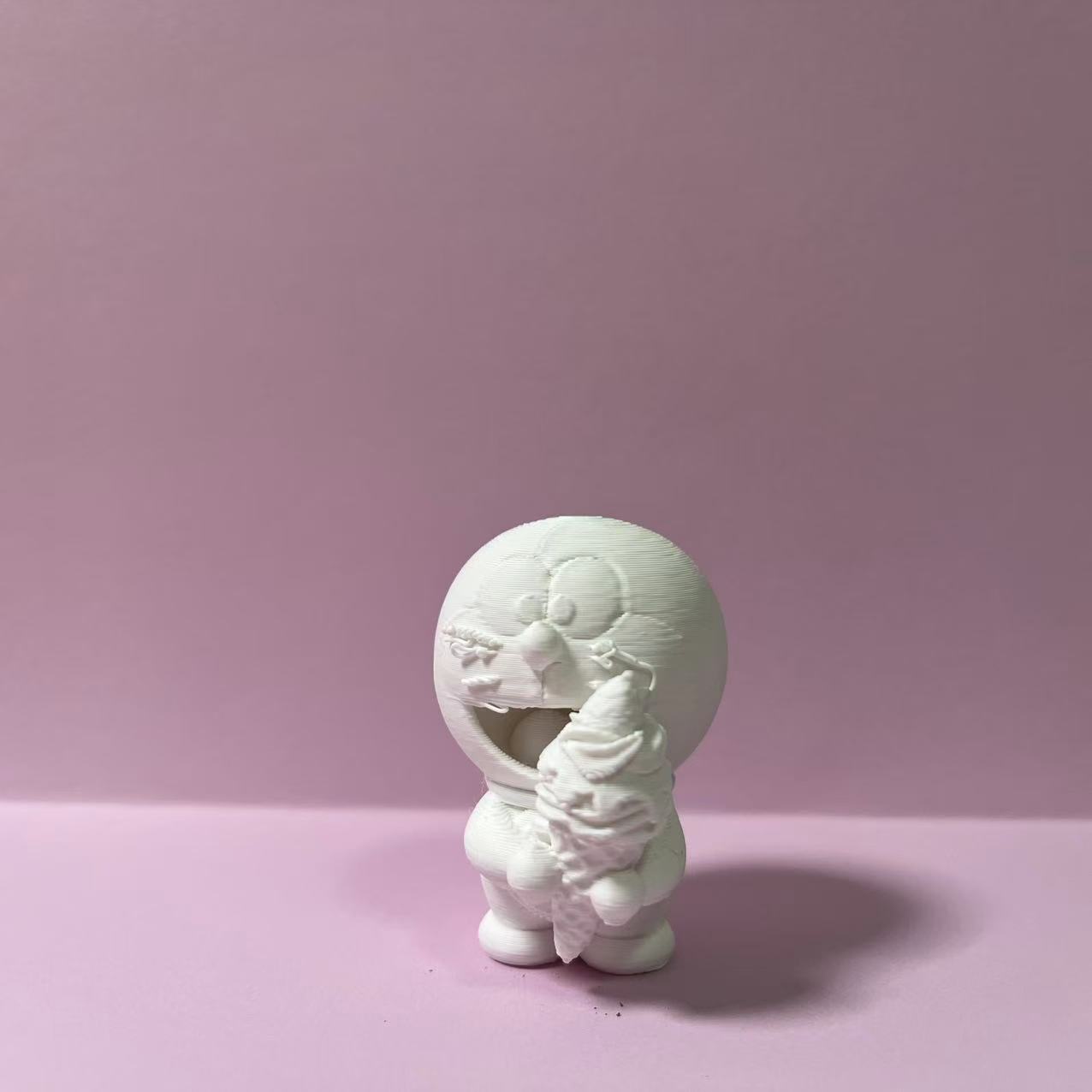 Miniatura 2 do modelo 3D 吃冰淇淋的哆啦a梦-机器猫叮当猫-涂色玩具手办