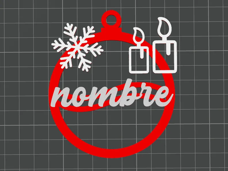 Esferas 3d Personalizada Copo de nieve y velas