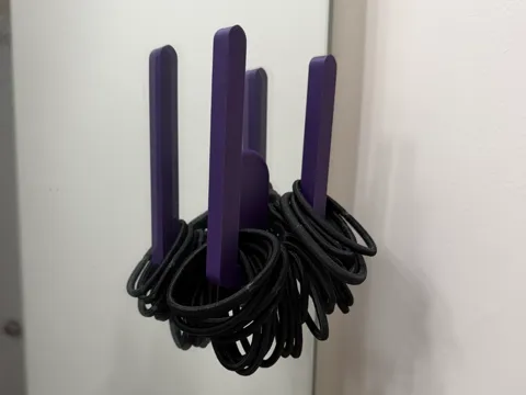 Accesorio para sujetar ligas de cabello: Wall-Mounted Hair Tie Holder Bathroom Storage — referencia de MakerWorld