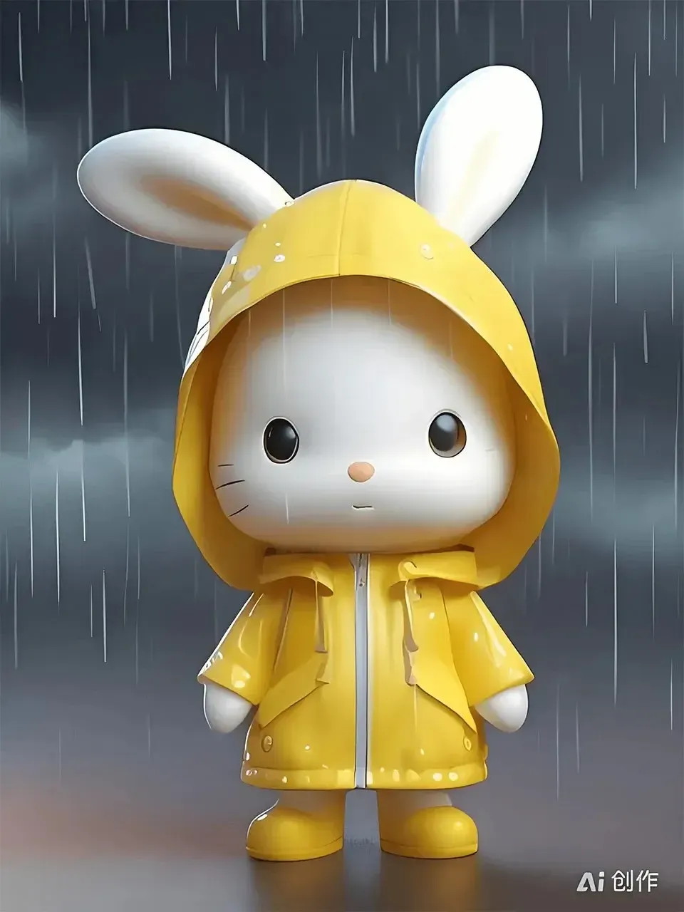 Raincoat Rabbit The little rabbit wearing a raincoat 穿雨衣的小兔子 by Miao Jiabo - MakerWorld