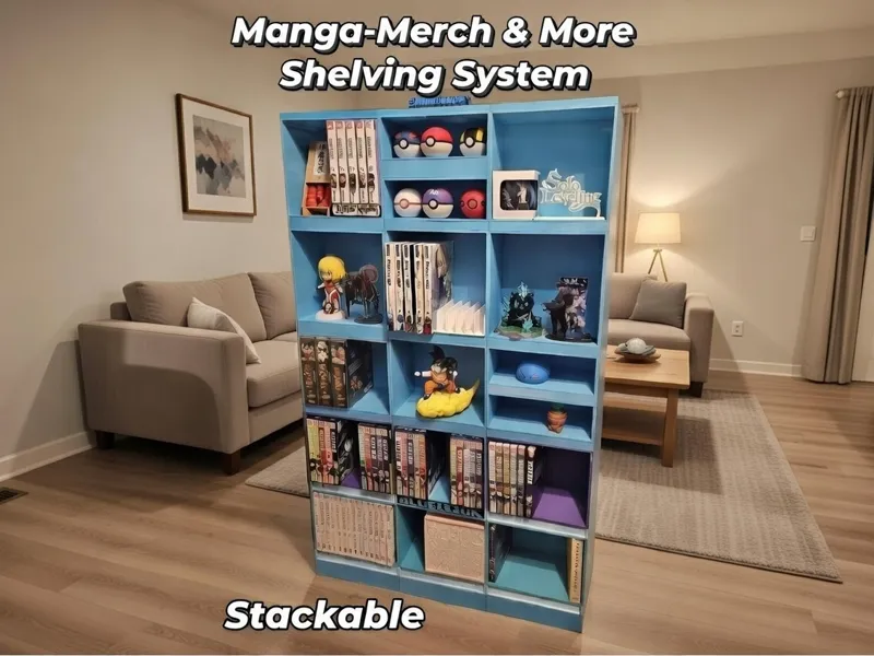 Manga Merch & More Stackable Shelving Sytem