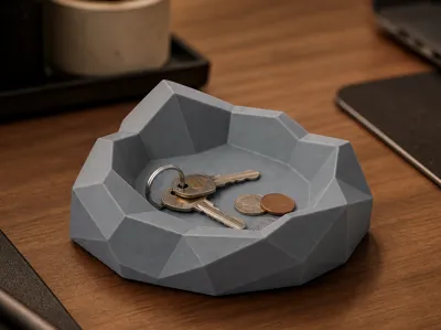 Low-Poly Crystal Rock Desk Tray