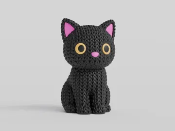 Accesorio para impresora 3D: Knitted Black Cat - Halloween — vista de referencia 5