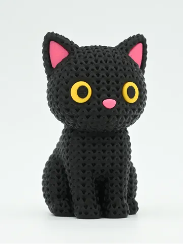 Accesorio para impresora 3D: Knitted Black Cat - Halloween — vista de referencia 2