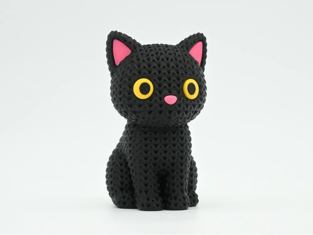 Accesorio para impresora 3D: Knitted Black Cat - Halloween. Referencia del modelo original.
