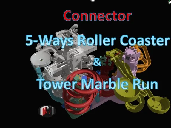 5-Ways Roller Coaster & Tower Marble Run Connector