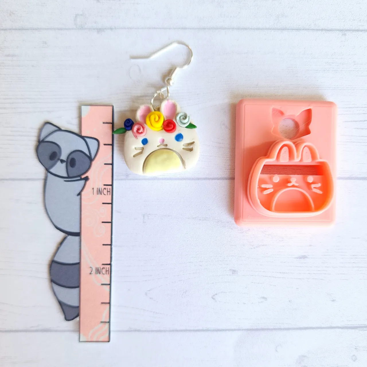 Bunny Basket Easter Polymer Clay Earring Cutter view 3