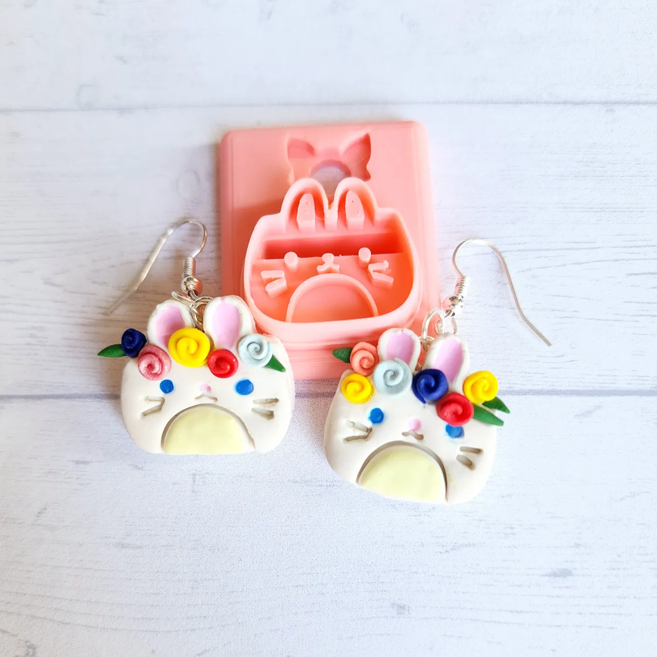 Bunny Basket Easter Polymer Clay Earring Cutter view 4
