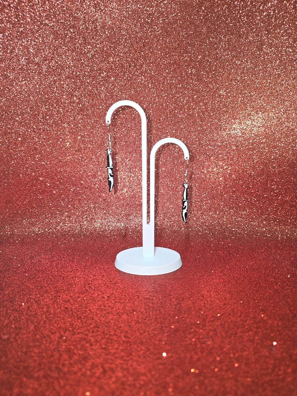 Scream knife earrings view 3