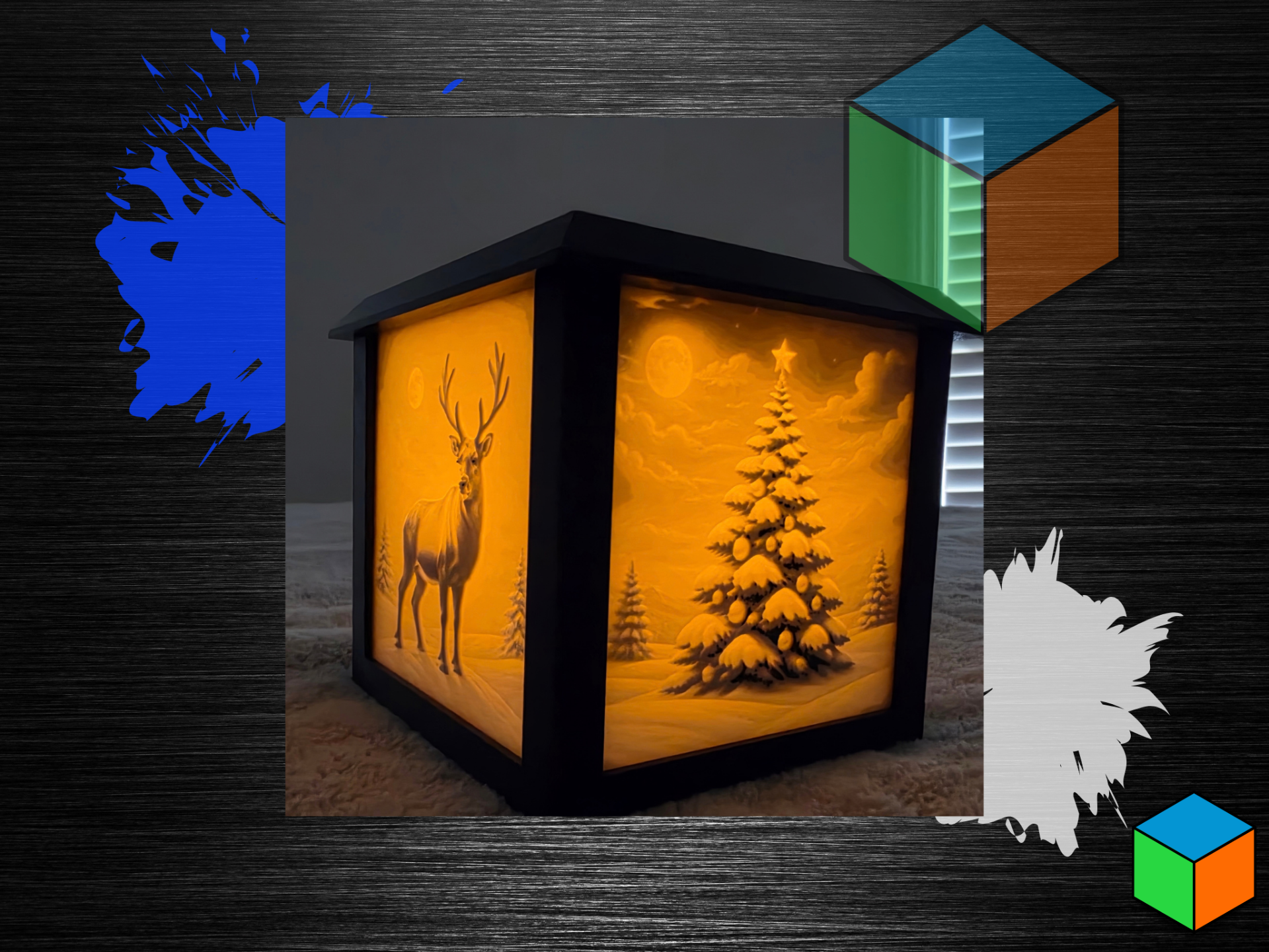 100x100 Lithophane Light Box | Christmas Tealight