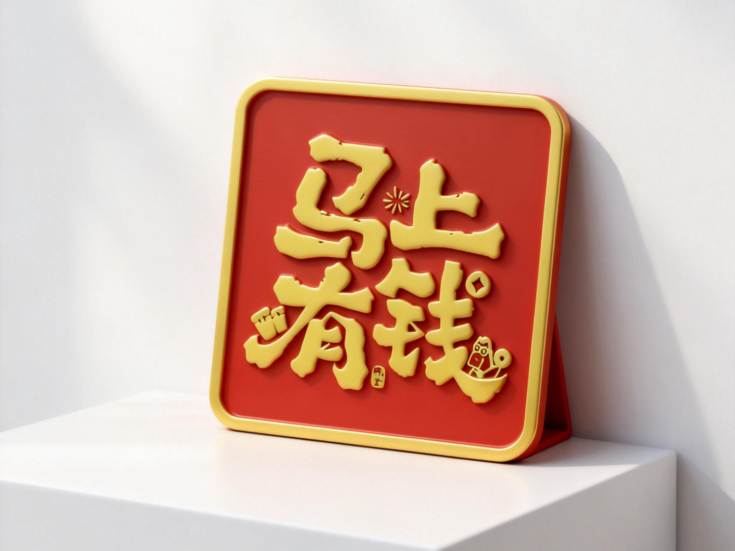 马上有钱-2026年新年装饰-中国农历马年春节-办公室工位摆件