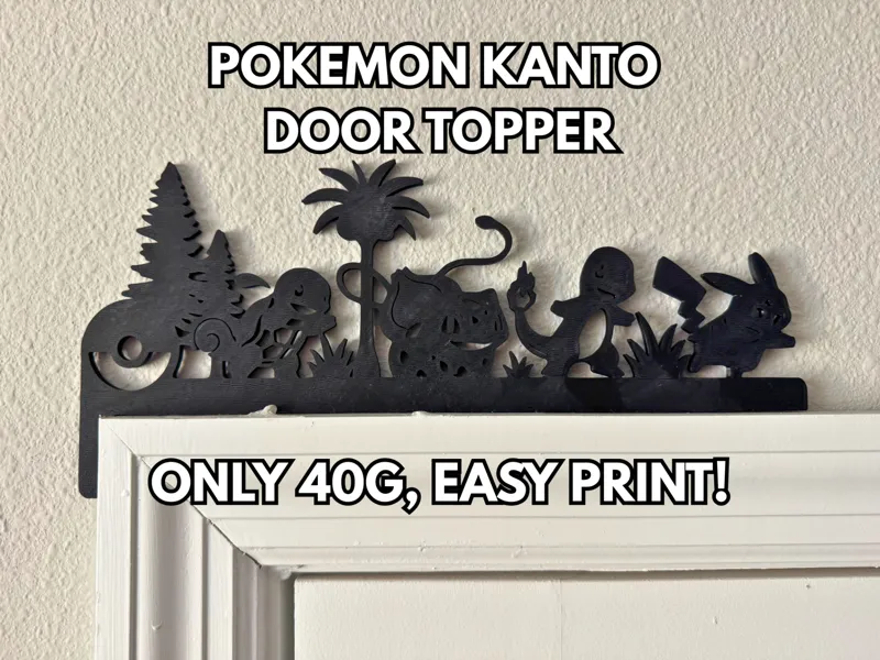 Pokemon Kanto Starter Door Topper