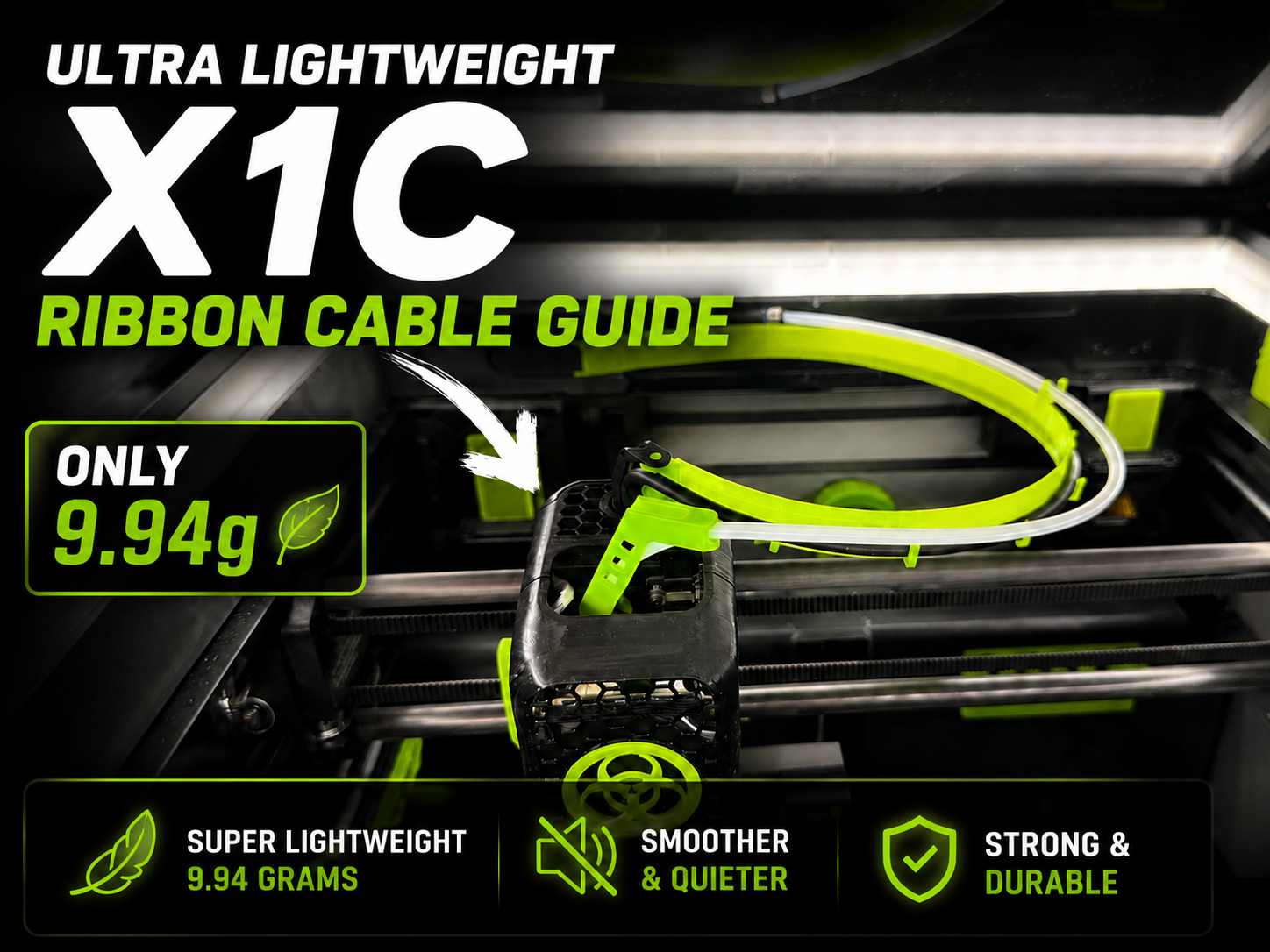 Ultra Lightweight X1/P1 Ribbon Cable Guide - 9.62g