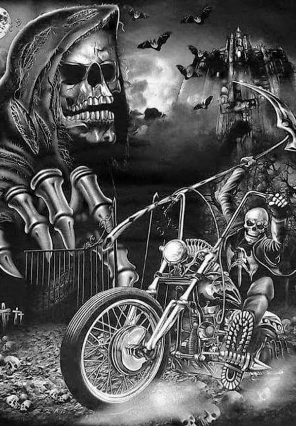 HueForge - Ride 'till you Die with a Reaper in Sky