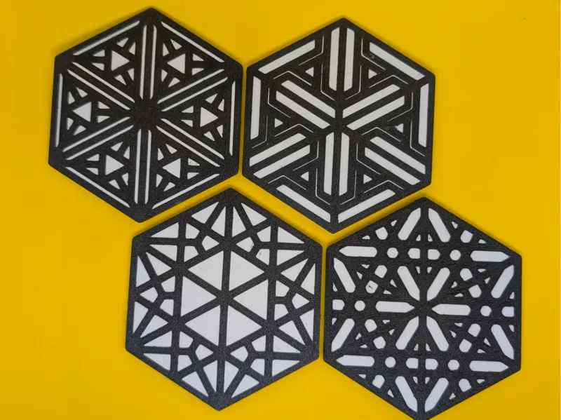 Geometric Pattern Coaster Set