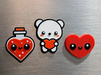 Cute Valentines Day Heart Magnets - Layered Style