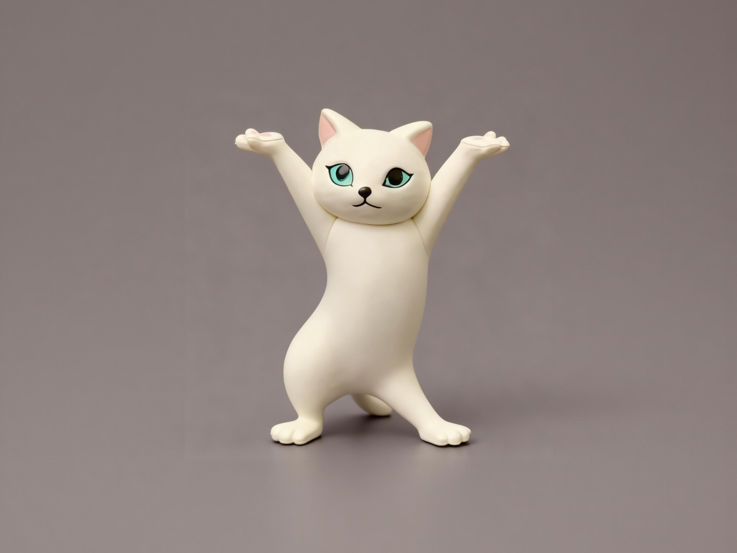 可爱举笔的妖娆猫笔架-万物皆可托桌面摆件猫咪玩具女童涂色摆件
