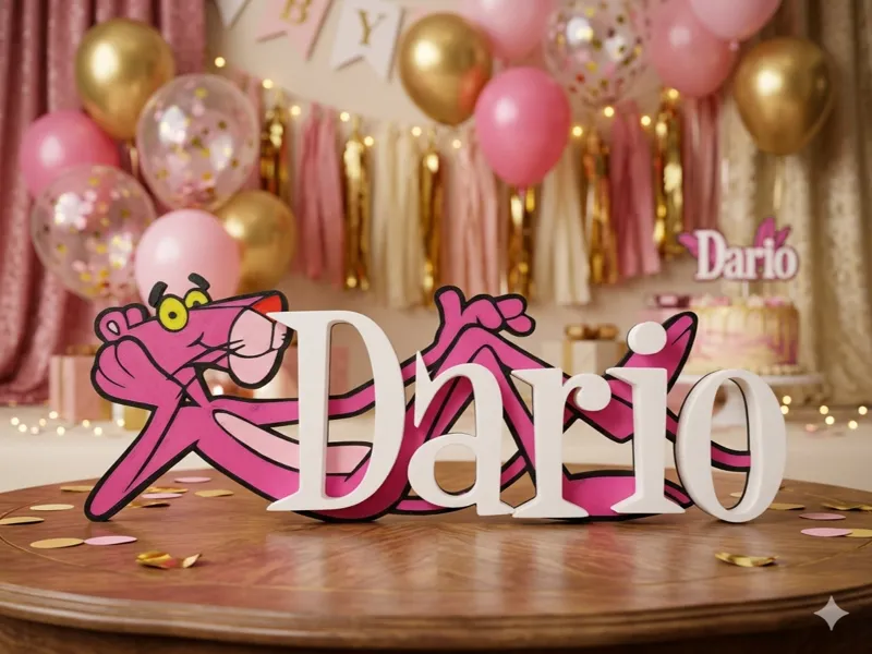 Letrero nombre personalizado: Pantera Rosa