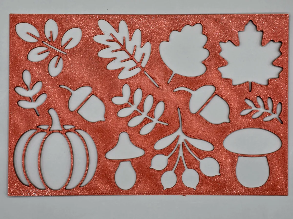 Autumn Fall Leaves Stencil Template - Free 3D Print Model - MakerWorld