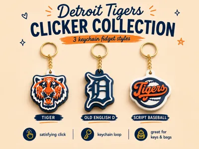 Detroit Tigers Baseball Clicker Keychains