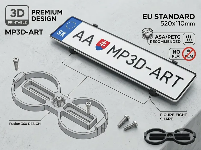 Frameless License Plate Mount (EU 110mm)