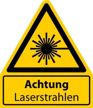 Achtung Laserstrahlen - Warnschild