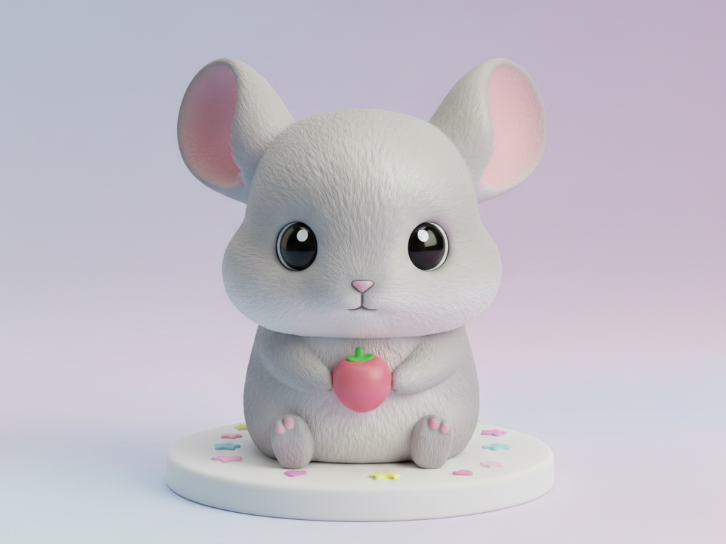 Cute Chinchilla Figurine – 3D Printable Model