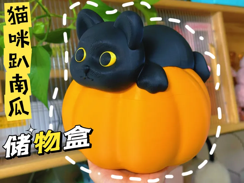 猫咪趴在南瓜上 储物盒/糖果盒（无需AMS）